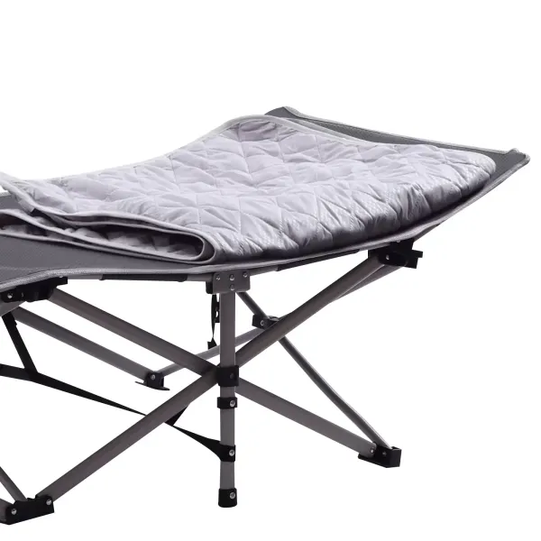 Lit de camping pliant avec coussin pour adultes, lit de couchage robuste, lit de camp de voyage portable
