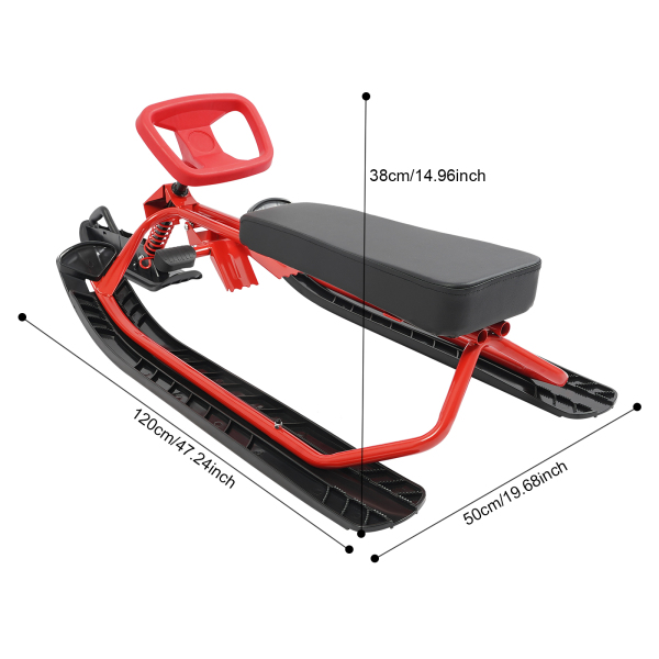 Glissière de neige pour enfants, adolescents et adultes, luge de ski d'hiver avec volant, planche de snowboard