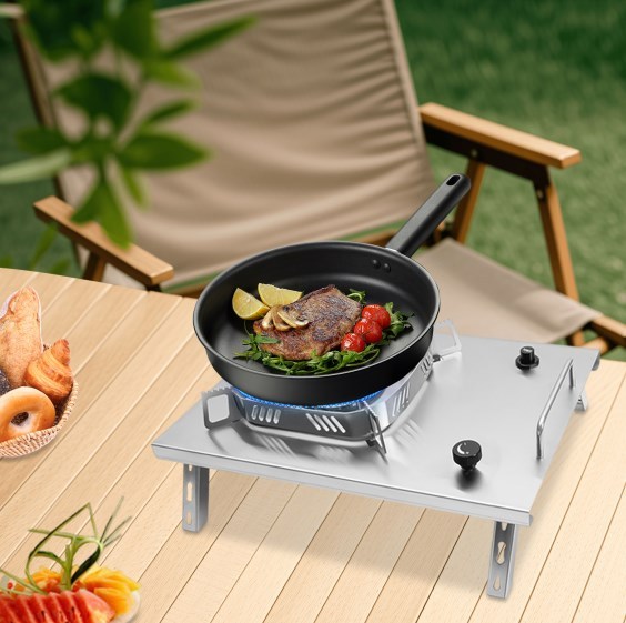 Réchauds de camping, réchauds portables avec brûleurs réglables, plateaux de table pliables Réchauds de camping, réchauds portables avec brûleurs réglables, plateaux de table pliables
