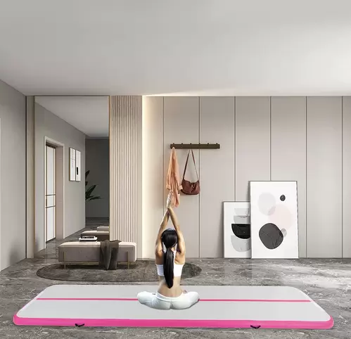 Tapis de Gymnastique Gonflable, Tapis de Fitness, Tapis Air Track, Tapis de Yoga, Tapis Tumbler, Tapis de Sport, avec Sac de Transport et Pompe à Air électrique, 1*4 M