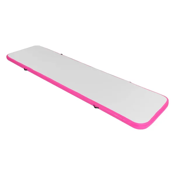 Tapis de Gymnastique Gonflable, Tapis de Fitness, Tapis de Sport, avec Sac de Transport et Pompe à Air électrique, 1*4 M