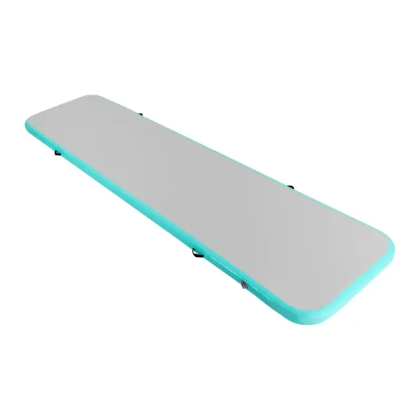 Tapis de Gymnastique Gonflable, Tapis de Fitness, Tapis de Sport, avec Sac de Transport et Pompe à Air électrique, 1*4 M