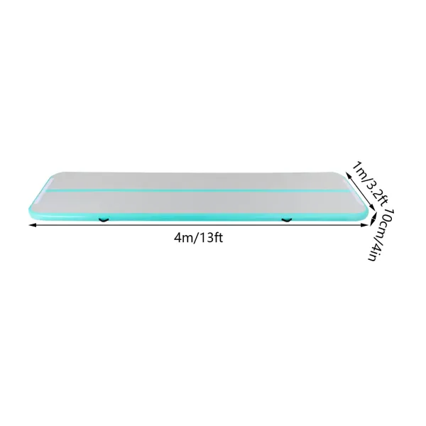Tapis de Gymnastique Gonflable, Tapis de Fitness, Tapis de Sport, avec Sac de Transport et Pompe à Air électrique, 1*4 M