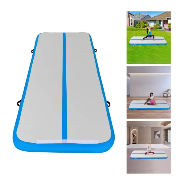 Tapis de Gymnastique Gonflable, Tapis de Fitness, Tapis Air Track, Tapis de Yoga, Tapis Tumbler, Tapis de Sport, avec Sac de Transport et Pompe à Air électrique, 1*3 M