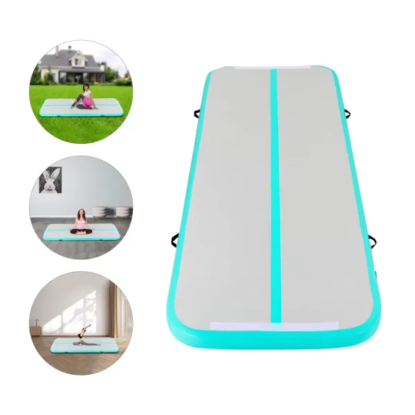 Tapis de Gymnastique Gonflable, Tapis de Fitness, Tapis Air Track, Tapis de Yoga, Tapis Tumbler, Tapis de Sport, avec Sac de Transport et Pompe à Air électrique, 1*3 M