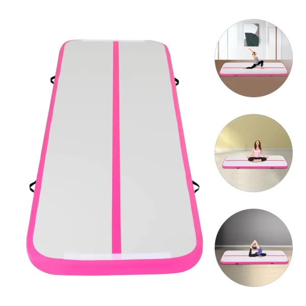 Tapis de Gymnastique Gonflable, Tapis de Fitness, Tapis Air Track, Tapis de Yoga, Tapis Tumbler, Tapis de Sport, avec Sac de Transport et Pompe à Air électrique, 1*3 M