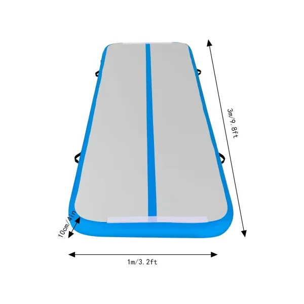 Tapis de Gymnastique Gonflable, Tapis de Fitness, Tapis Air Track, Tapis de Yoga, Tapis Tumbler, Tapis de Sport, avec Sac de Transport et Pompe à Air électrique, 1*3 M
