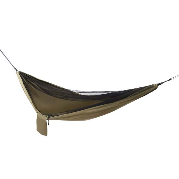 40 Hamac de camping, hamac avec moustiquaire, tente et bâche de pluie, balançoire suspendue pour sac à dos, 290cm*140cm (vert armée)