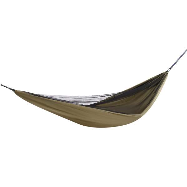 40 Hamac de camping, hamac avec moustiquaire, tente et bâche de pluie, balançoire suspendue pour sac à dos, 290cm*140cm (vert armée)