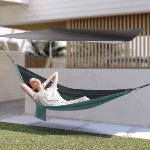 Hamac de camping, hamac avec moustiquaire, tente et bâche de pluie, balançoire suspendue pour sac à dos, 290cm*140cm (noir, vert noirâtre) Hamac de camping, hamac avec moustiquaire, tente et bâche de pluie, balançoire suspendue pour sac à dos, 290cm*140cm (noir, vert noirâtre)