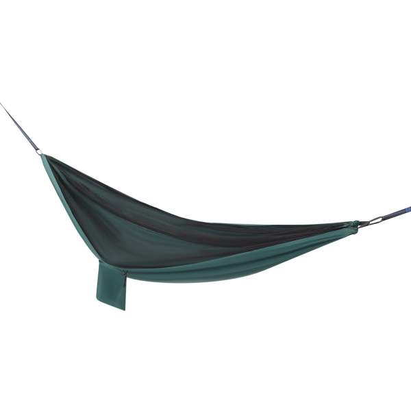 Hamac de camping, hamac avec moustiquaire, tente et bâche de pluie, balançoire suspendue pour sac à dos, 290cm*140cm (noir, vert noirâtre)
