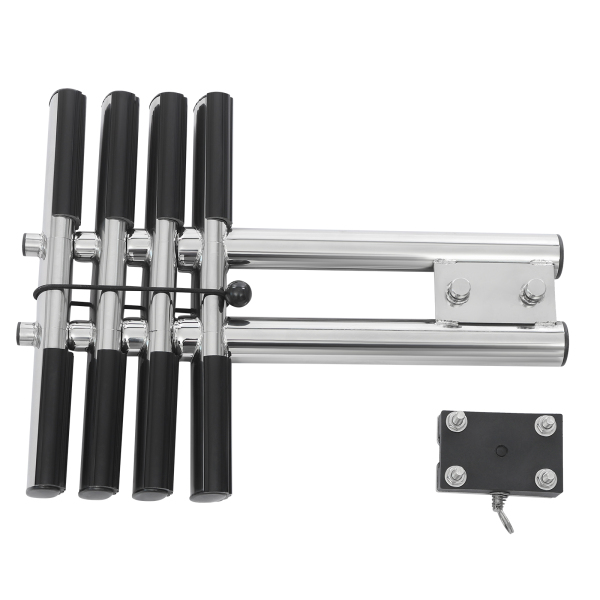 Échelle Télescopique Bateau 4 Marches Inox – Pliable, Antidérapante & Résistante Sel Pour Yacht, Ponton, Quai, RV & Navigation