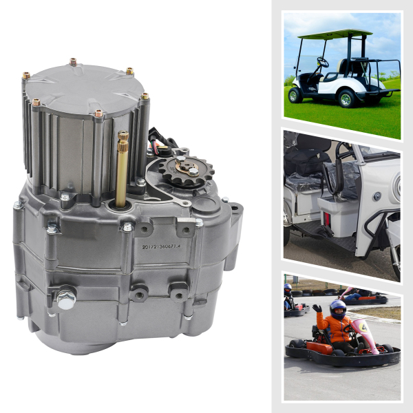 Kit de moteur électrique adapté à la conversion de voitures de VTT, tricycles, karts, voiturettes de golf, gris, moteur sans balais CC 1000 W 60V Kit de moteur électrique adapté à la conversion de voitures de VTT, tricycles, karts, voiturettes de golf, gris, moteur sans balais CC 1000 W 60V