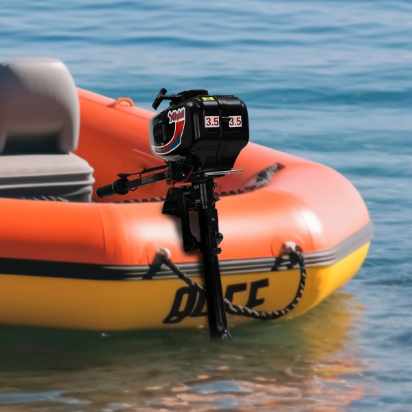 Moteur de bateau à essence - Moteur hors-bord - Bateaux gonflables - Bateaux de pêche - Moteur de bateau - Refroidissement - 2 temps - 52 cc