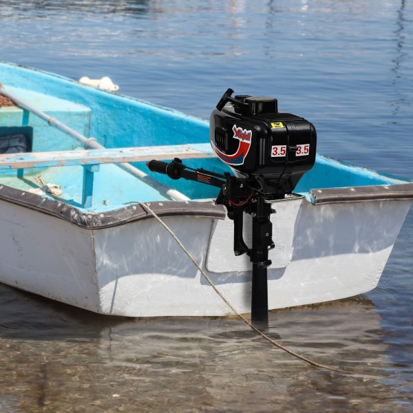Moteur de bateau à essence - Moteur hors-bord - Bateaux gonflables - Bateaux de pêche - Moteur de bateau - Refroidissement - 2 temps - 52 cc