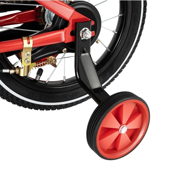Vélo pour enfant 14 pouces garçon & fille - Stabilisateurs d'équilibre en acier antidérapant - Rouge Vélo pour enfant 14 pouces garçon & fille - Stabilisateurs d'équilibre en acier antidérapant - Rouge