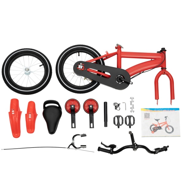 Vélo pour enfant 14 pouces garçon & fille - Stabilisateurs d'équilibre en acier antidérapant - Rouge Vélo pour enfant 14 pouces garçon & fille - Stabilisateurs d'équilibre en acier antidérapant - Rouge