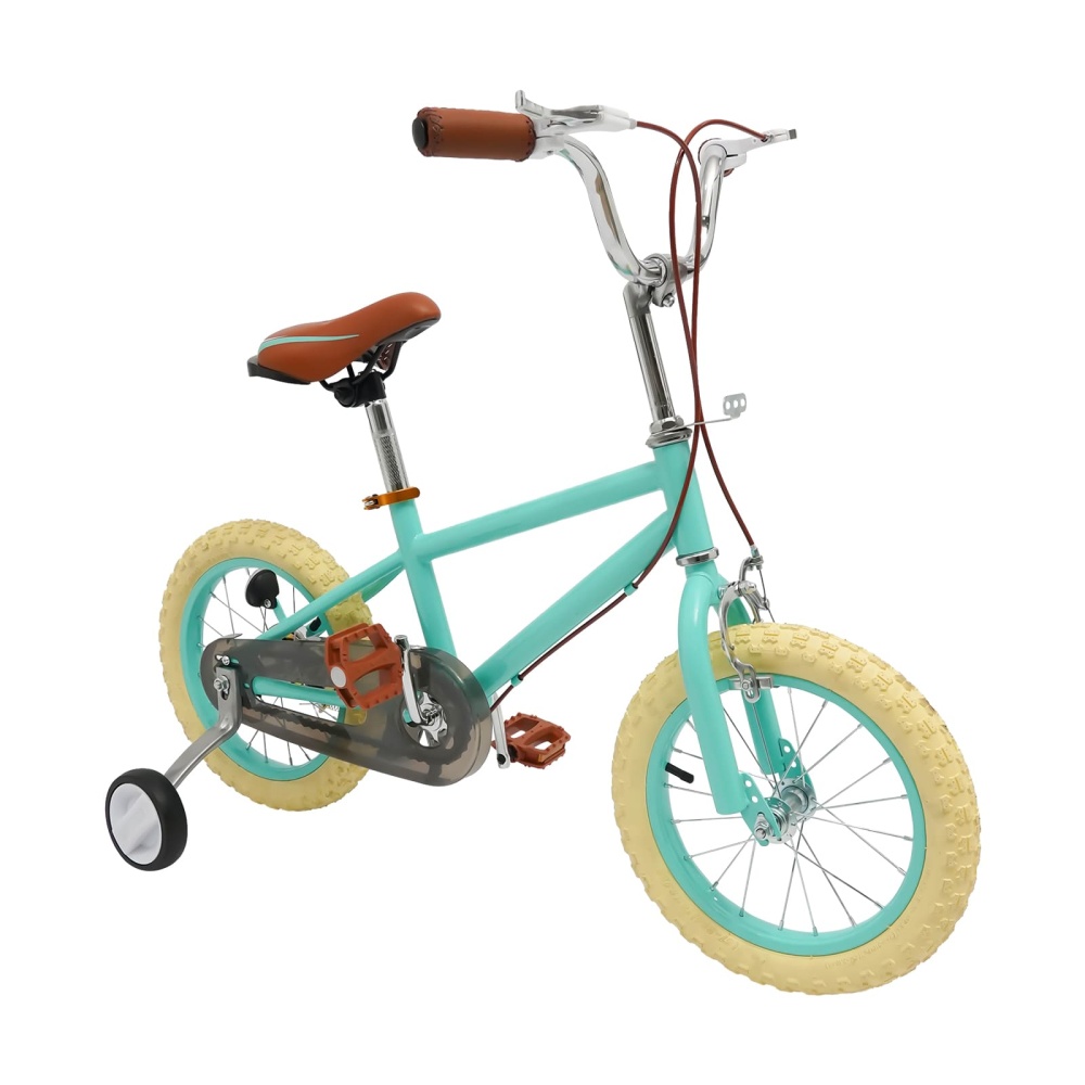 Vélo Enfant 110-140 cm, Style BMX, avec Roues Stabilisatrices Amovibles, Selle Réglable, Facile à Monter, Frein à Main et à Pied, Vélo pour Tout-petits, Garçons, Filles, Débutants 5-10 Ans, Bleu
