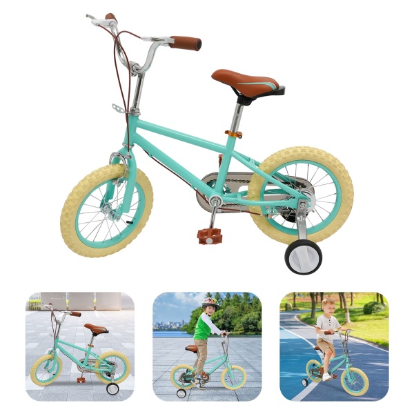 Vélo pour enfant de 14" avec roues stabilisatrices - Vélo stable pour enfants de 3 à 7 ans - Charge maximale : 80 kg - Convient pour la ville et les pistes cyclables (vert foncé) Vélo pour enfant de 14" avec roues stabilisatrices - Vélo stable pour enfants de 3 à 7 ans - Charge maximale : 80 kg - Convient pour la ville et les pistes cyclables (vert foncé)