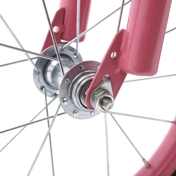 Vélo pour enfant 14 pouces avec roues stabilisatrices et frein à main à partir de 3 ans (Rose)