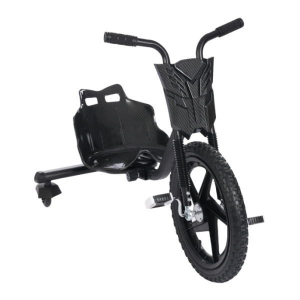 Voiture à la dérive, tricycle pour enfants, charge 80 kg, longueur réglable - Fibre de carbone noire
