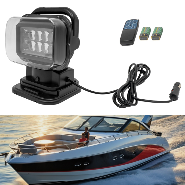 Projecteur rotatif à télécommande sans fil - Noir
