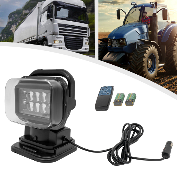Projecteur rotatif à télécommande sans fil - Noir