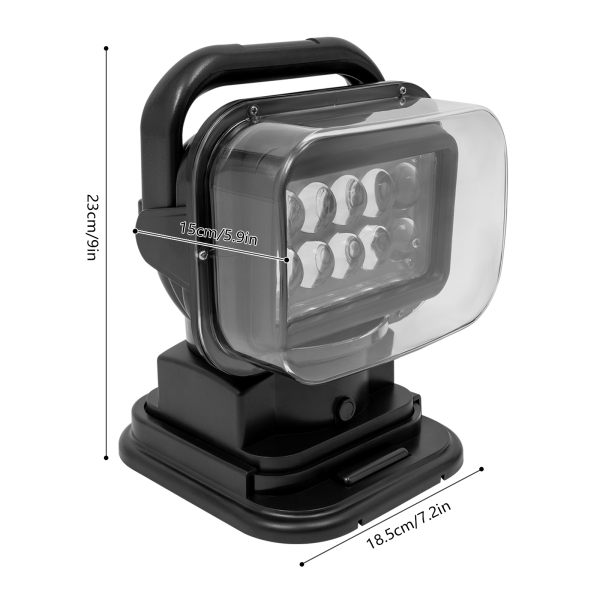 Projecteur rotatif à télécommande sans fil - Noir