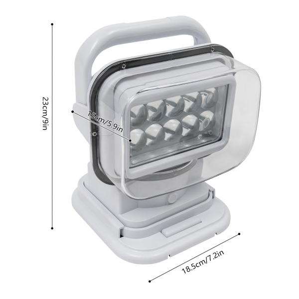 Projecteur rotatif sans fil à télécommande - Projecteur LED blanc Projecteur rotatif sans fil à télécommande - Projecteur LED blanc