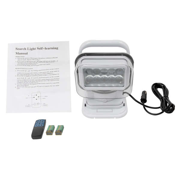 Projecteur rotatif sans fil à télécommande - Projecteur LED blanc Projecteur rotatif sans fil à télécommande - Projecteur LED blanc
