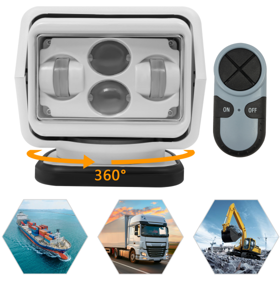 Projecteur LED 60W, lampe de travail radiocommandée, lampe de travail LED, blanc