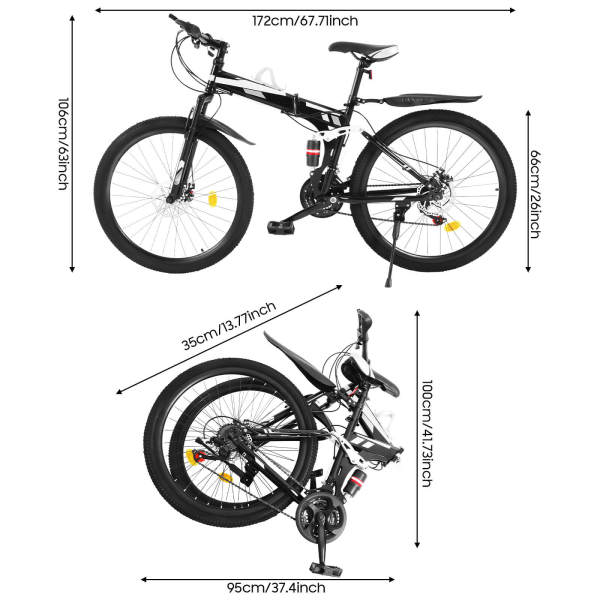 VTT 26 pouces Vélo pliant portable 21 vitesses Vélo de plein air pliable VTT avec freins à double disque Vélo léger VTT 26 pouces Vélo pliant portable 21 vitesses Vélo de plein air pliable VTT avec freins à double disque Vélo léger
