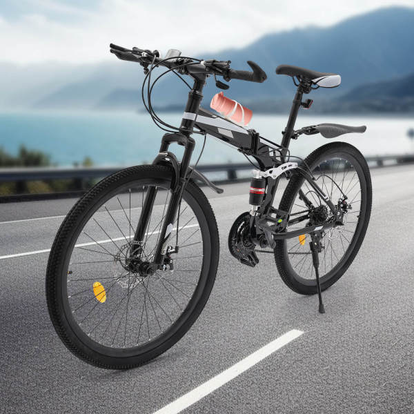 VTT 26 pouces Vélo pliant portable 21 vitesses Vélo de plein air pliable VTT avec freins à double disque Vélo léger