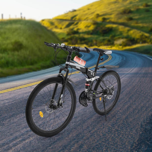 VTT 26 pouces Vélo pliant portable 21 vitesses Vélo de plein air pliable VTT avec freins à double disque Vélo léger VTT 26 pouces Vélo pliant portable 21 vitesses Vélo de plein air pliable VTT avec freins à double disque Vélo léger