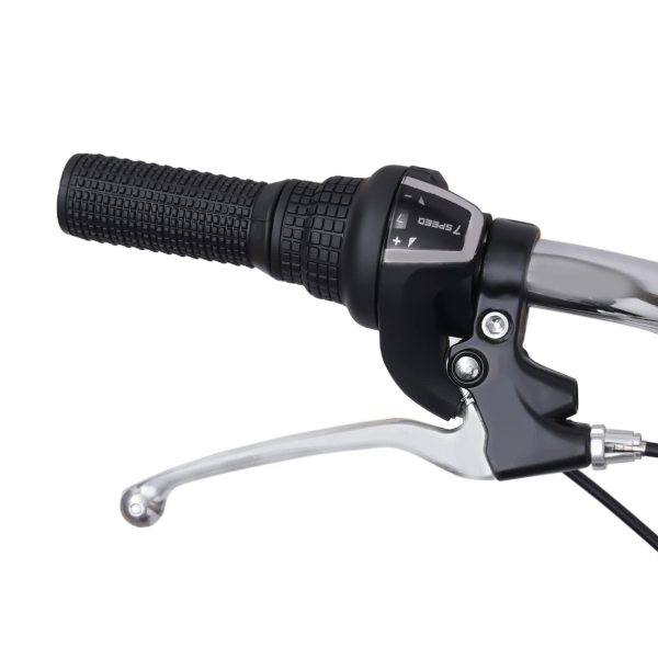 Tricycle pour adulte 24 pouces avec panier et lampe Vélo 3 roues 7 vitesses Tricycle pliable Noir