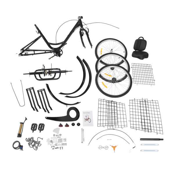 Tricycle adulte 7 vitesses, tricycle adulte 24 pouces, tricycle adulte réglable avec panier - Noir Tricycle adulte 7 vitesses, tricycle adulte 24 pouces, tricycle adulte réglable avec panier - Noir