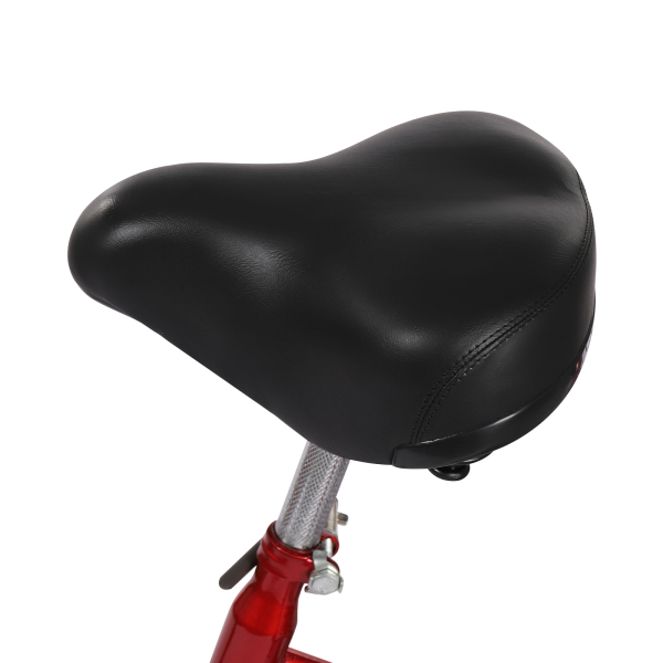 Tricycle pour adulte de 20 pouces résistant à la rouille, vélo à 3 roues avec pneus antidérapants, garde-boue pour villes et plages, rouge