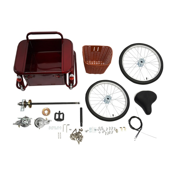 Panier de tricycle adulte, tricycle senior avec cabine arrière, tricycle à pédales réglables(rouge) Panier de tricycle adulte, tricycle senior avec cabine arrière, tricycle à pédales réglables(rouge)