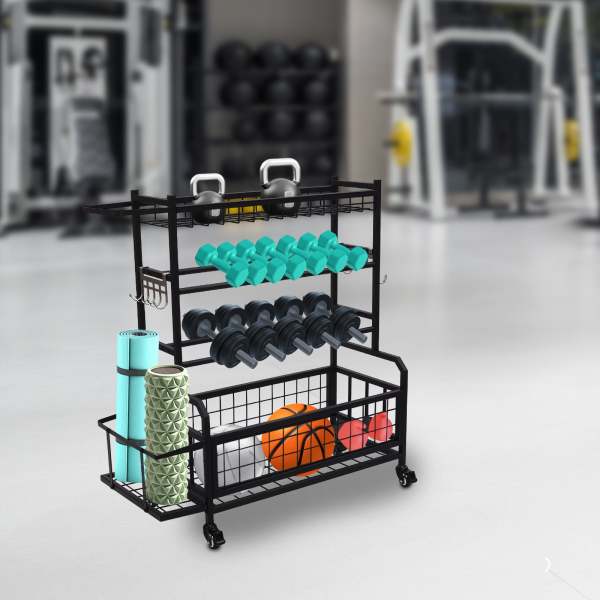 Support d'haltères pour la musculation, avec roues jusqu'à 100 kg, pour haltères, tapis de yoga, rouleau de fascia, kettlebell (noir) Support d'haltères pour la musculation, avec roues jusqu'à 100 kg, pour haltères, tapis de yoga, rouleau de fascia, kettlebell (noir)