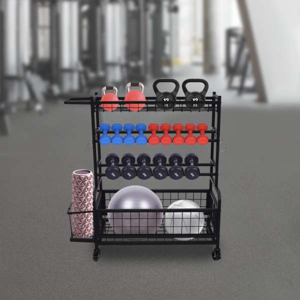 Support d'haltères pour la musculation, avec roues jusqu'à 100 kg, pour haltères, tapis de yoga, rouleau de fascia, kettlebell (noir) Support d'haltères pour la musculation, avec roues jusqu'à 100 kg, pour haltères, tapis de yoga, rouleau de fascia, kettlebell (noir)