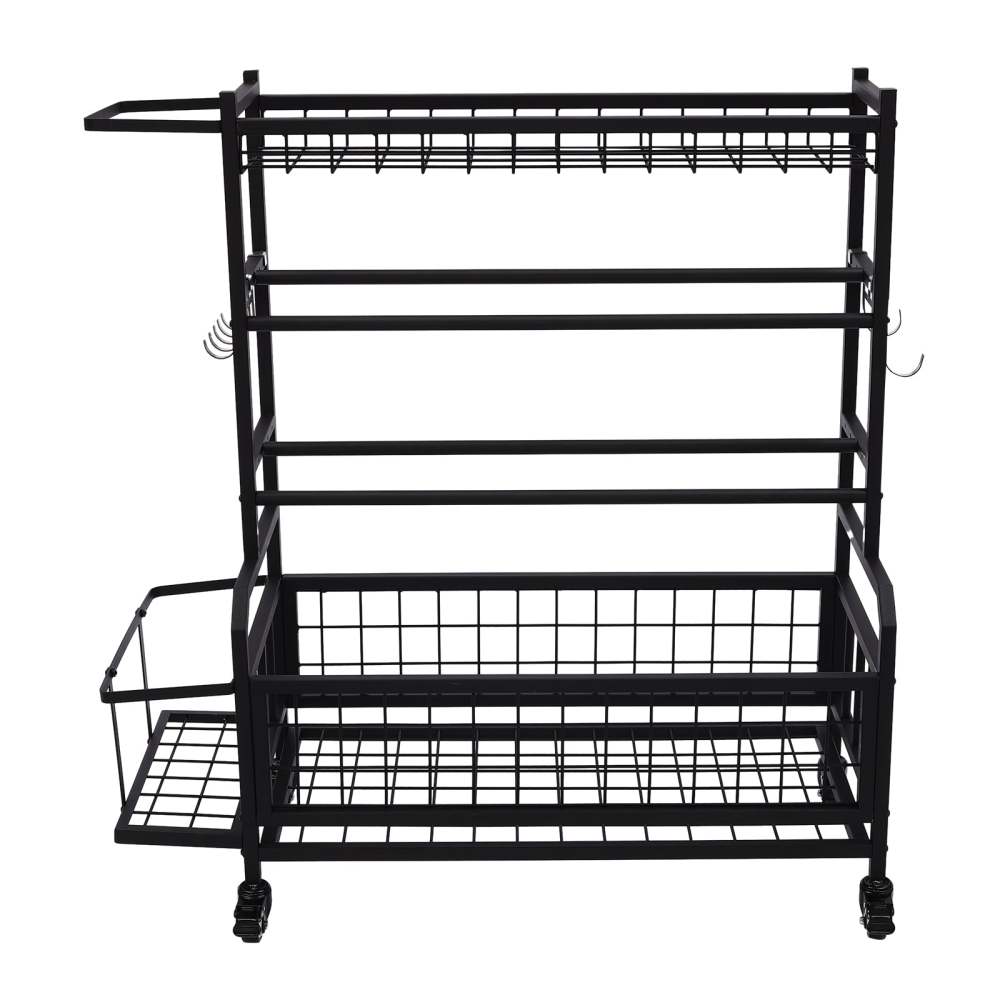 Support d'haltères pour la musculation, avec roues jusqu'à 100 kg, pour haltères, tapis de yoga, rouleau de fascia, kettlebell (noir)
