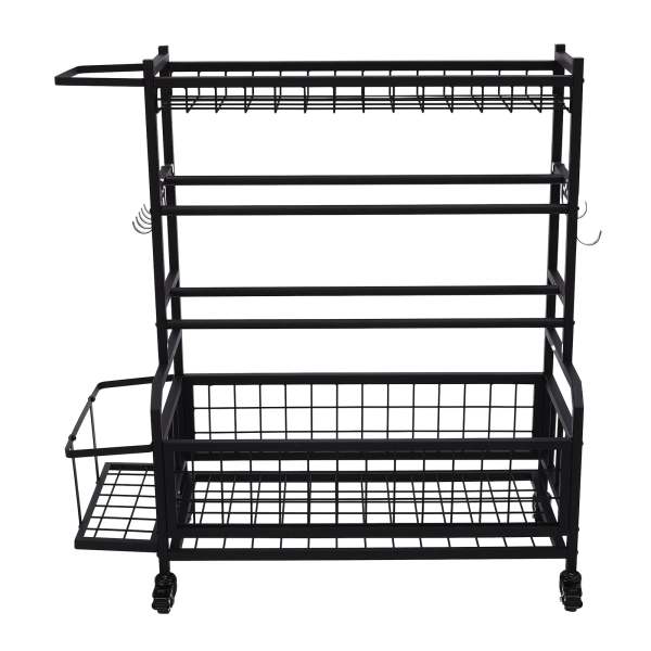 Support d'haltères pour la musculation, avec roues jusqu'à 100 kg, pour haltères, tapis de yoga, rouleau de fascia, kettlebell (noir)