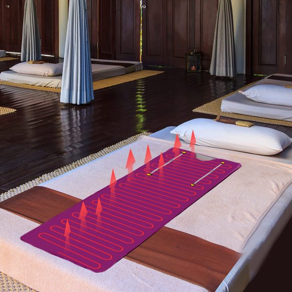 Couverture de sauna, 650 W, 2 zones, numérique infrarouge lointain (FIR) Oxford - Avec fermeture éclair pour salon de beauté, spa et maison (violet)