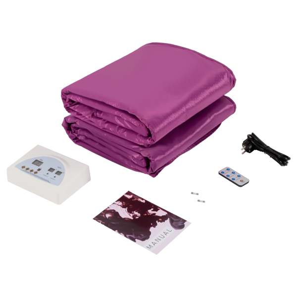 Couverture de sauna, 650 W, 2 zones, numérique infrarouge lointain (FIR) Oxford - Avec fermeture éclair pour salon de beauté, spa et maison (violet)