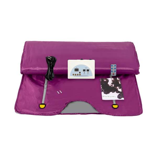 Couverture de sauna, 650 W, 2 zones, numérique infrarouge lointain (FIR) Oxford - Avec fermeture éclair pour salon de beauté, spa et maison (violet)
