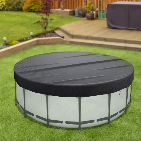 Couverture de piscine ronde avec clous de sol en corde à boucle améliorée, 366cm