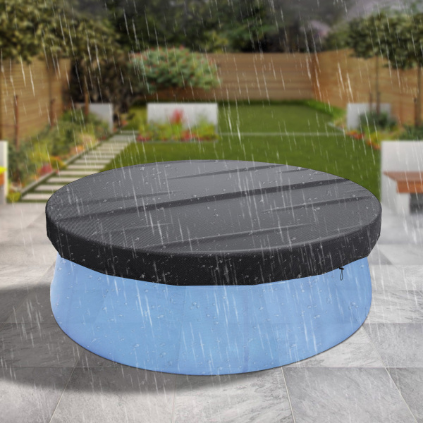 Couverture de piscine ronde avec clous de sol en corde à boucle améliorée, 366cm Couverture de piscine ronde avec clous de sol en corde à boucle améliorée, 366cm
