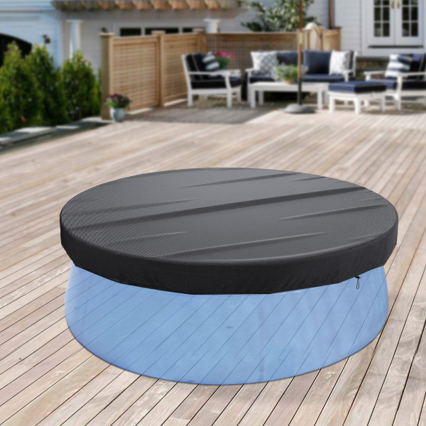 Couverture de piscine ronde avec clous de sol en corde à boucle améliorée, 366cm Couverture de piscine ronde avec clous de sol en corde à boucle améliorée, 366cm