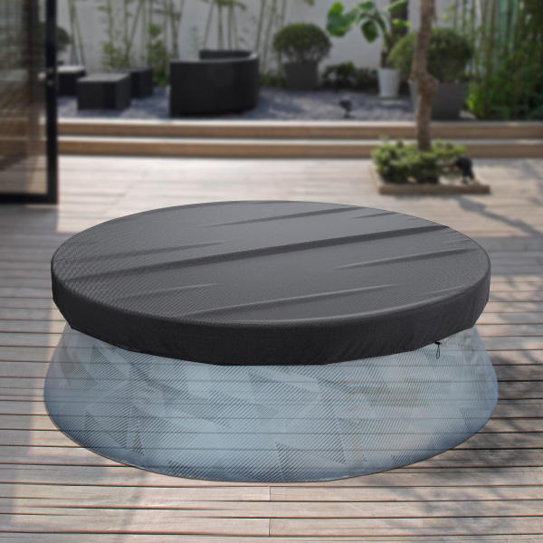 Couverture de piscine ronde avec clous de sol en corde à boucle améliorée, 366cm