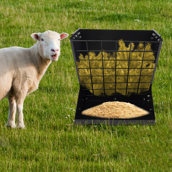 Grand râtelier à foin pour moutons et chèvres, râtelier à foin, 2 en 1 foin et céréales/mangeoire pour chèvres, chevaux, moutons, lapins, vaches - Noir Grand râtelier à foin pour moutons et chèvres, râtelier à foin, 2 en 1 foin et céréales/mangeoire pour chèvres, chevaux, moutons, lapins, vaches - Noir